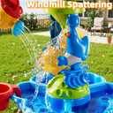 2-Tier Sand and Water Table Toys for Kids Aged 3 4 5 6 7 8, Water Waterfall Sensory Play Table with Beach Toys Accessories, Outdoor Activity Playset for Toddlers 2-4 3-5 4-6, Birthday Gifts