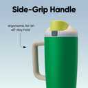 Owala FreeSip Tumbler Insulated Stainless Steel Water Bottle with Built-in Straw and Side Handle, For Travel, Work, School, and Sports, 40oz, BPA Free, Leak Proof, Putting Green