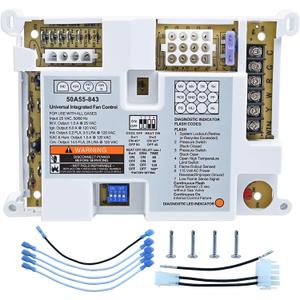 50A55-843 Furnace Control Board, Replacement for White Rodgers 50A55-843 Board, Compatible with 50A50-241 50A50-405 50A55-288 50A55-486, Universal Integrated Furnace Ignition Control Module