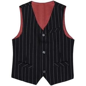 Zoushen Boy's Navy Stripe Suit Vest V Neck with Pocket Casual Boys Waistcoat Wedding Dress Outfit Size 12