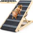 Dog Ramp, Portable Pet Ramp for Large Small Old Dogs Cats with 7 Adjustable Heights 11" to 26.6", Non-Slip High Traction Ramp for High Bed, Couch, Hold up to 200 LBS