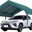 Garvee 13'X20' Carport with Upgraded Frame, Portable Car Canopy with Adjustable Height 9.3-10 FT, Waterproof & UV-Resistant Garage Shelter for Cars, Boats, Truck