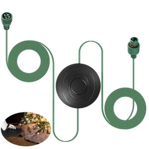 Saillong 1/2 Inch Plug Christmas Tree Light Foot Switch Extension Cord(No Adaptor), 10FT 48W Christmas Tree Lights Power Cord Compatible for 12V/24V/29V Xmas Lights Adapters (Green)