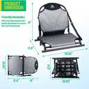 Aluminum Frame Kayak Seat Replacement Breathable Mesh Stadium Chair for Sit-On-Top Fishing Kayaks & Canoes High Back Support & Adjustable Straps