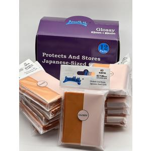 1 Box of 720 Counts -12packs Orange Color Front Glossy Japanese Small Card Sleeves 62mmx89mm Card Sleeves, Toploading fits for Japanese Trading Card Perfect Size