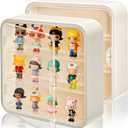 AVLA 2 Pack Display Case for Figures, 3 Tiers Clear Acrylic Doll Storage Box, Wall-Mounted Collectibles Display Stand, Minifigure Showcase with Magnetic Door for Mini Toys, Action Figures, Dust Proof