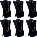 14 Inch Tall Black Velvet Necklace & Earing Display Stands for selling, Foldable Jewelry Display Stands for Shows, (Set of 6)