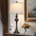 Brown Touch Table Lamps,28.75" Tall Bedside Lamps with USB C+A Ports, 3-Way Dimmable Table Lamp, Nightstand Lamps for Bedroom, Living RoomBrown Lamps with Beige Lampshade, Bulb Included