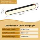 EDISLIVE Dimmable LED Ceiling Light with Remote Control 37.4in 3000K-6000K Minimalist Modern Wood Flush Mount Ceiling Light Low Profile Light Fixture Black