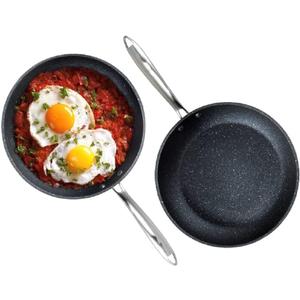 Granite Stone Professional Frying Pan Set, Hard Anodized Ultra Nonstick 10 & 11.5 Pro Chefs Skillet Set, Durable Granite Surface Coated 3x and Infused with Minerals & Diamonds, Induction Capable
