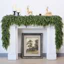 9FT Real Touch Cedar Garland for Fireplace - Artificial Christmas Garlands Realistic Faux Greenery Fake Pine Needles Garland for Holiday,Table, Window,Mantel,Stairs, Home,Indoor Outdoor Decor (1PCS)