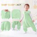 HOMEAL 1.0 TOG Sleep Sack, Sleeveless Toddler Sleep Sack with Feet, Breathable Baby Wearable Blanket, 3T-5T, Sage