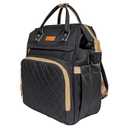 Travel Black Diaper Bag Backpack | Insulated Bottle Pockets | Changing Pad | Baby Registry Gift (18 x 32 x 41.9)