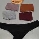 GRANKEE Women's Breathable Seamless Thong Panties No Show Underwear Pack. Size Large