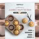 HAPPIELS Non Toxic Nonstick 6 Cup Jumbo Muffin Pan | Large Cupcake Tin for Oven | Nontoxic Muffin Tins Big Size | PFOA Free Cupcakes Tray