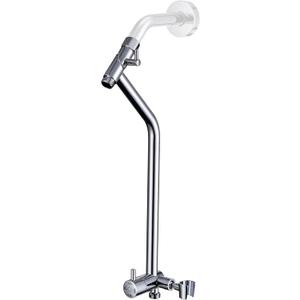 G-Promise All Metal Shower Diverter with Low Holder, Extended 13.5 Inch, 3-Way Diverter Valve with Pause Mode for Handheld and Fixed Shower Heads  4-Setting Replacement Part (Chrome)