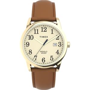 Timex Women's Easy Reader Watch (38mm, Tan/Gold-Tone/Cream/38mm)
