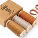 2 x Vitalizart Fall Velvet Ribbon Set 3/8" x 15 Yd Wooden Spool Fabric Trim 3 Rolls * 5 Yd for Christmas Wreath Decoration Handmade Craft Ornaments Gift Wrapping & Bow Making (Khaki Terracotta & Nude)