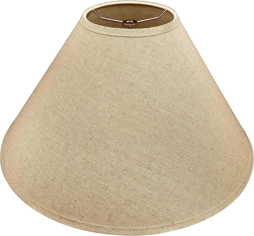 Aspen Creative 32209A Hardback Empire Spider Lamp Shade in Wheat Flaxen, 6" Top x 19" Bottom x 12" Slant Height
