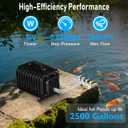 Pond Aerators for Outdoor Ponds, Air Pump for Pond up to 2500 Gallons, Complete Koi Fish Pond Aeration Kit, Oxygenation Bubbler Pump with Air Stones Airline Tubing Check Valves