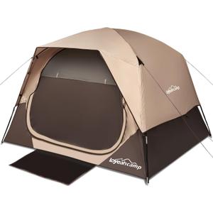 LOYEAHCAMP Tents 4 Person Camping Tent with Rainfly Easy Setup Waterproof Family Tents for Camping, Size of 92.5 inches * 84.6 inches x 59 inches which can hold 4 sleeping bags