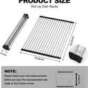 NEZUIBAN Dish Drying Rack with Roll Up and Over Sink for Kitchen,20.5"x13.8",Black