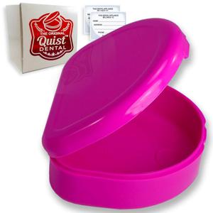 QUIST (TM) Solid Orthodontic Retainer Case (Pink)