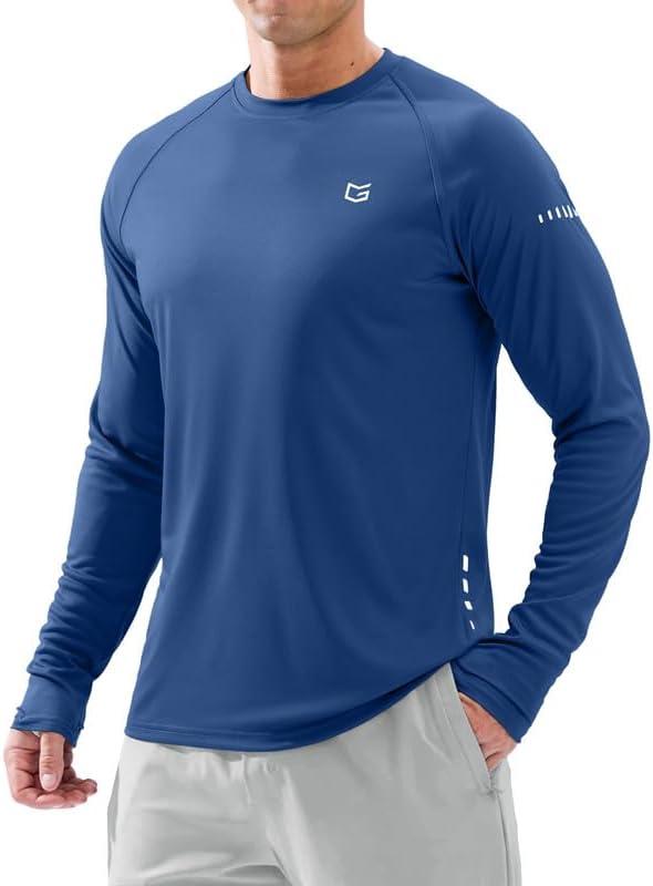 Men's Sun Protection Long Sleeve Shirts UPF 50+ (Blue)