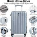 Hanke 24 Inch Luggage Suitcases With Spinner Wheels Lightweight PC Hard Shell Rolling Suitcase With Travel Lock,Checked-Medium 24-Inch(Gray)