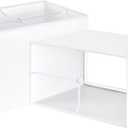 GOSO Small Mini Rectangular Lamp Shades for Table Lamps & Wall Lamp Set of 2, 6.7 x12.6 x8 Inch Spider Off-WhiteTexture Rectangle Lamp Shade Modern & Rustic Square Linen Fabric Lampshade Replacement