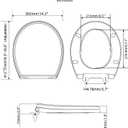 Hibbent Premium Round Toilet Seat with Cover Quiet Close, One-Click to Quick Release, Easy Installation Non-Slip Seat Bumpers, Slow Close Toilet Seat and Cover, Easy Cleaning-White Color