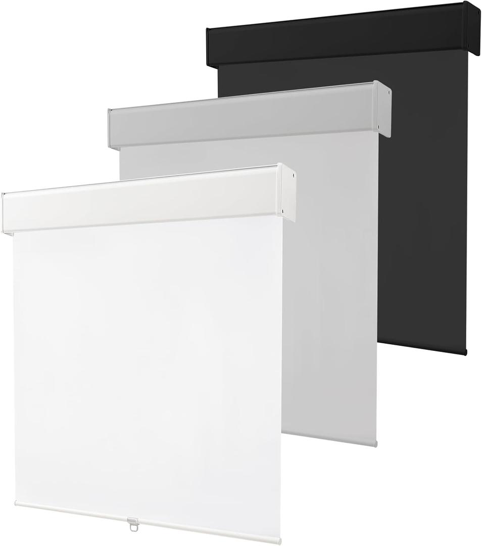 Melodieux 100% Blackout Cordless Free-Stop Roller Shade, Window Blind with Thermal Insulated, UV Protection Fabric. Roller Blind for Office and Home. Easy to Install. White, 33" W x 72" H