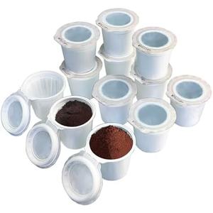 10 iFillCup Fillable K Cups - Ultrafine Filter for Sediment-Free Brew, Universal K Cup Brewer Compatibility, DeepBrew Filter Holds 50% More Coffee for Insanely Rich Brews (White)