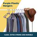 Lifemaster Plastic Clothes Hangers Heavy Duty Hanger Set, for Organizing Clothes, Dresses, and Coat, Holds Up to 5 lbs, Space-Saving Hangers with Non-Slip Shoulder Grooves, Pack of 20, Purple