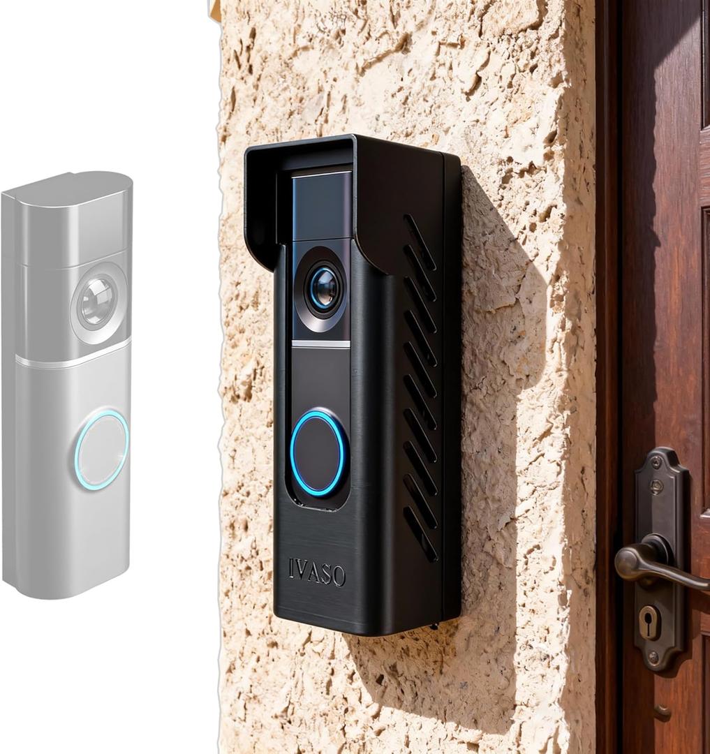 Anti-Theft Doorbell Coverd Mount Bracket for Ring Wired Doorbell Pro 3rd Gen 2025 4K, Both Drill & No Drill Aavailable with Security Screws