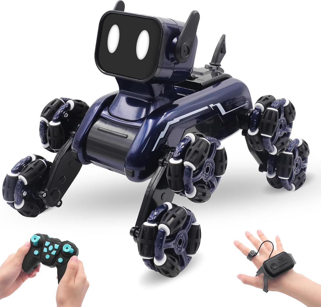 8WD Gesture Sensing Stunt RC Cars, Toys Gifts for Kids 6-12 Year Old Boys Girls, 2.4Ghz Remote Control Cars, Cool Lighting with Music, Gray (Blue)