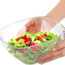 TOPZEA Set of 3 Clear Plastic Serving Bowls for Party, 94oz Acrylic Large Salad Mixing Bowl Set Kitchen Reusable Snacks Bowl for Fruit Chips Dips Popcorn, Break-Resistant, 9.25"x 9.25x 4.6"