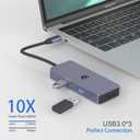 USB C Hub Multiport Adapter with HDMI Output, Type C Docking Station with 4K HDMI, 3 USB 3.0 Ports, SD/Micro SD Card Reader for Chromebook Pixel, and More