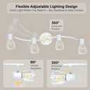HiBay 4-Light Track Lighting White, Adjustable Modern Ceiling Light Fixture w/Glass Shades, Flush Mount Ceiling Wall Spotlight Indoor for Bathroom, Kitchen, Living Room, E12 Base, No Bulbs