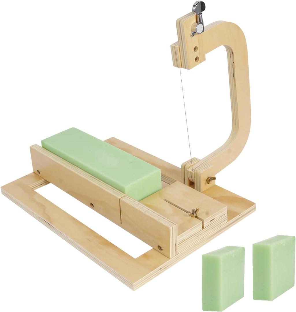 Adjustable Soap Cutter Wire, Wooden Soap Slicer for Handmade Soap Making Candles Trimming Cheese DIY Cutting Making Tool