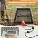 Soil Sifter with 30W Motor, Metal Sifter for Rocks with Switch & Noise-Reducing Rubber Pads, Automatic 39" x 19.5" Large Compost Screen Sieve for Sand-Idea for Most Wheelbarrow Carts (Not Included) 