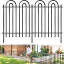 10 Panels Garden Fence, 42in(H)21.6ft(L) Tall No Dig Fence Animal Barrier, Heavy Duty Metal Tube Decorative Garden Edging Border, Ground Defense Temporary Fencing for Outdoor Yard, Black