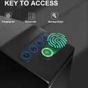 Biometric Pistol Gun Safe with Auto Sliding Door 0.1s Quick Access Handgun Safe for Nightstand, Desk, Bedside, Truck Fingerprint, PIN Code & Key Access Security Box