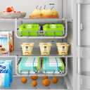 Refrigerator Hanging Soda Can Dispenser for Refrigerator Stainless Steel Double Row Fridge Drink Organizer Holds Up to 10 Cans of Soda Fits Fridges 15-23in Inner Depth