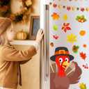 2 x Thanksgiving Window Clings - 9 Sheets 114 Pcs Thanksgiving Decorations for Fall Autumn Harvest Home Party, Pumpkin Leaves Turkey Acorns Stickers for Glass, Double-Sided Static Window Decals