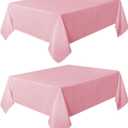 sancua 2 Pack Pink Tablecloth 60 x 102 Inch, Rectangle Table Cloth for 6 Feet Tables - Stain and Wrinkle Resistant Washable Polyester Table Cover for Dining Tables, Valentines Parties