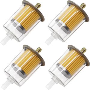 Taiss 4PCS Universal Gas Inline Fuel Filters with Magnet, Fits Fuel Line and Widely Used for Replacing Fuel Filters of Cars, Motorcycles, Trucks And Gasoline Powered Engines (3/8 inch)