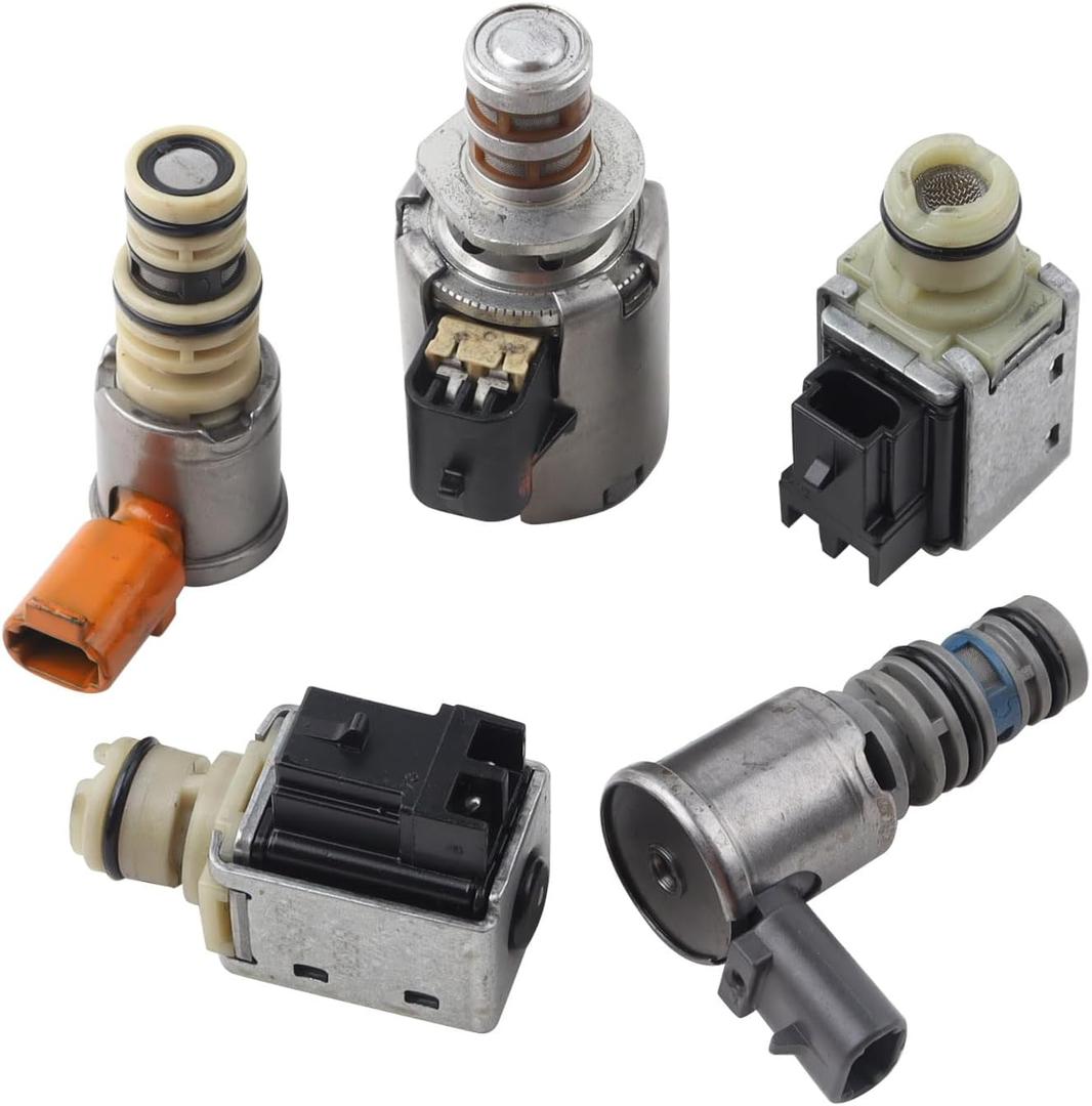 5Pcs Transmission Shift Solenoid Kit Compatible with GMC Sierra 1500 Yukon Chevrolet Colorado Express 1500 Avalanche Replace# 4L60E 4L65E 4L70E