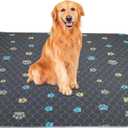 Aitmexcn Washable Dog Pee Pad, 2PCS 100% Waterproof Whelping Training Mat for Puppy/Senior, Fast Drying Reusable Pads for Indoor, Outdoor and Car Travel - 36'' x 48'' (Colour Paws)