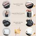 FRENESSA Makeup Case 11.8 Inch Makeup Organizer Case Large Cosmetic Box with Mirror Portable 3 Trays Travel Storage Box for Make Up Nail Tech Kits Cosmetology Case 3D Rose Gold Floral